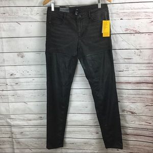 H&M Faux Leather Thigh High Jeans